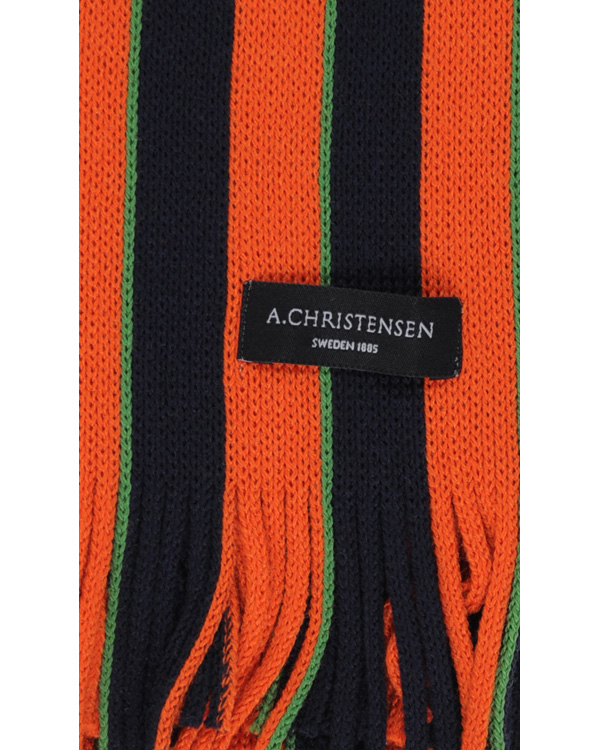 Homme | Gents Winterscarf Clubstripe Orange Lime One Size | Amanda Christensen | Gents Winterscarf Clubstripe Orange Lime One Size