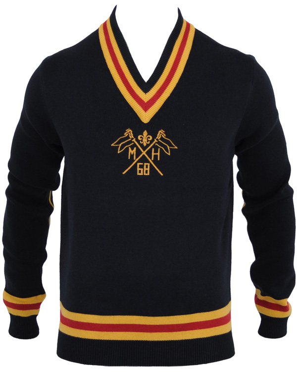 Heren | Truien | Morris | Cricket embo V-neck Navy