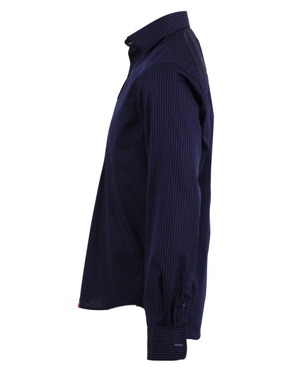 Homme | Chemises | Oscar of Sweden | Skjorta Slim Fit Marin Botten Lila Rand L