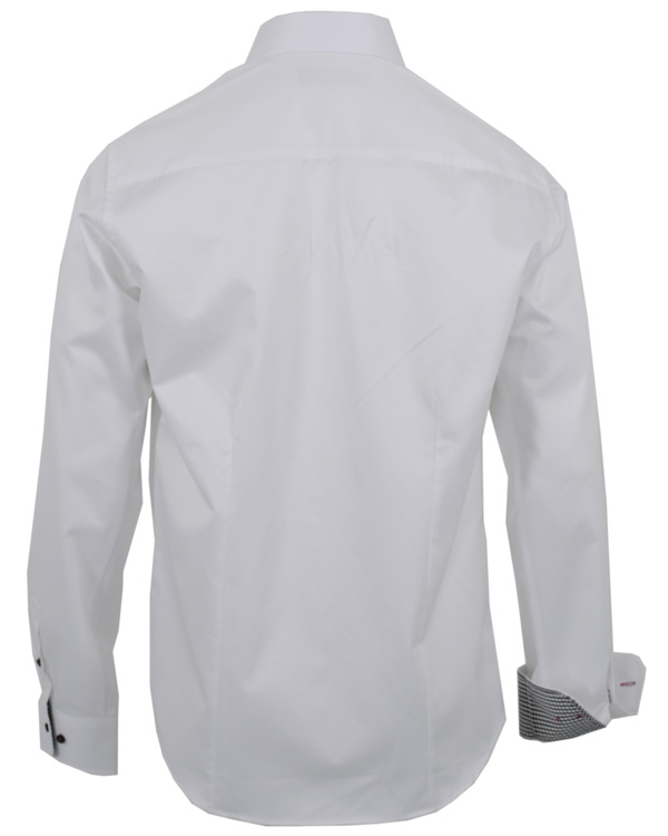 Homme | Chemises | Oscar of Sweden | Skjorta Slim Fit Vit Svart Kontrast