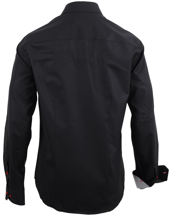 Homme | Chemises | Oscar of Sweden | Slim Fit Skjorta Svart Rutkontrast