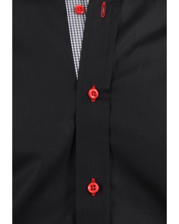 Homme | Chemises | Oscar of Sweden | Slim Fit Skjorta Svart Rutkontrast