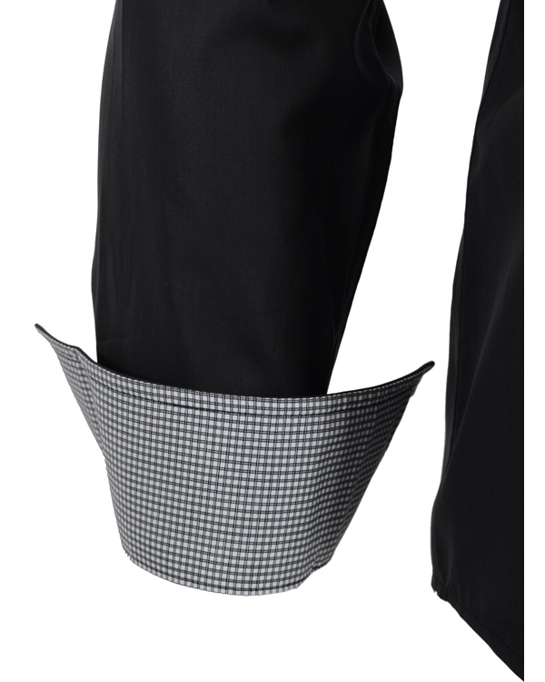 Homme | Chemises | Oscar of Sweden | Slim Fit Skjorta Svart Rutkontrast