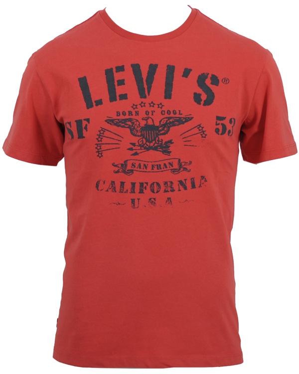 Homme | T-shirts | Levi's | Levis SS Eagle 53 Logo Tee Sun Down Red