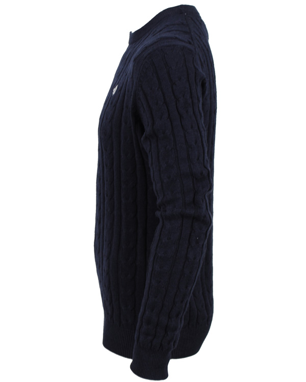 Heren | Truien | Morris | Biarritz Cable Pullover Navy