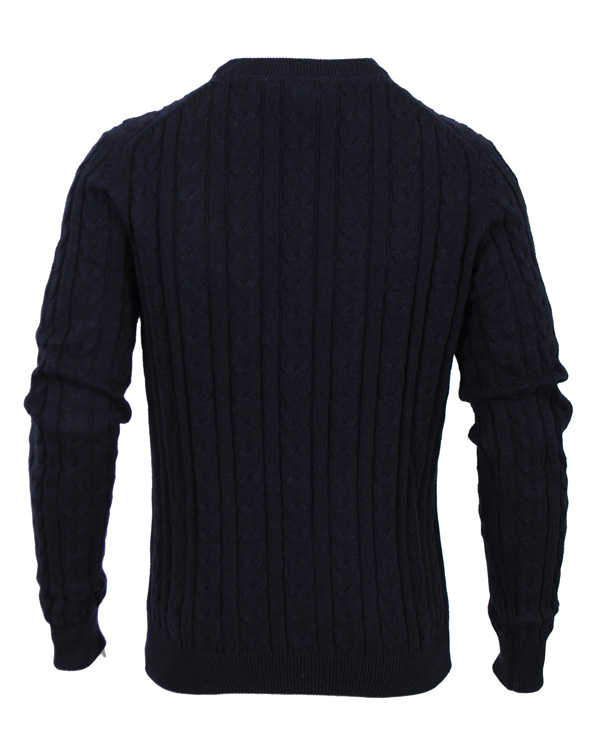 Heren | Truien | Morris | Biarritz Cable Pullover Navy