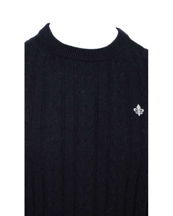 Heren | Truien | Morris | Biarritz Cable Pullover Navy