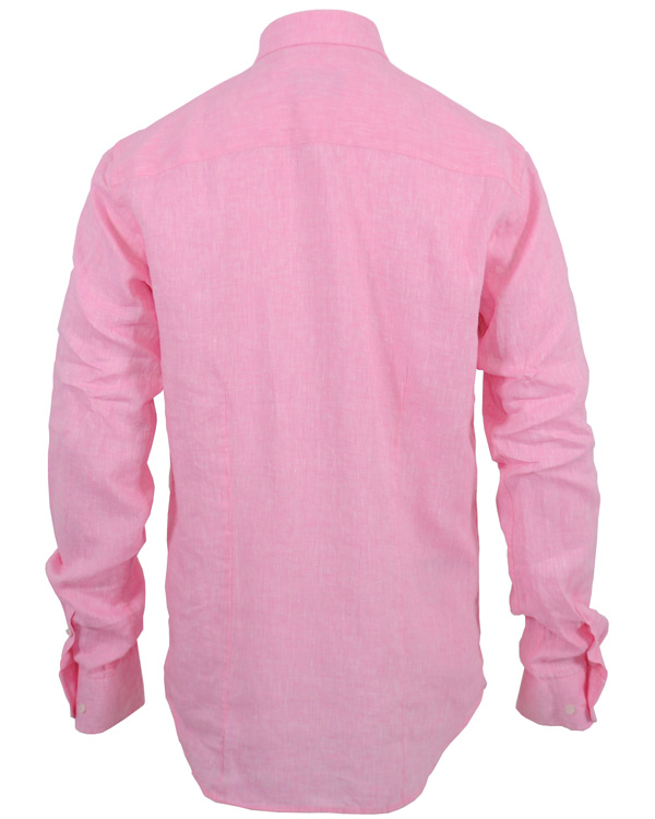 Homme | Chemises | Oscar of Sweden | Oscar Slim Fit Skjorta Linne Rosa