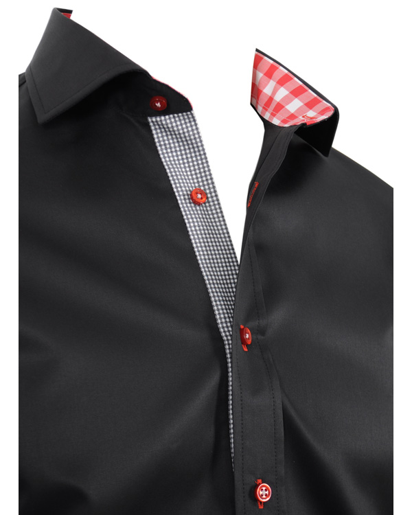 Homme | Chemises | Oscar of Sweden | Oscar Slim Fit Skjorta Svart Kontrast M