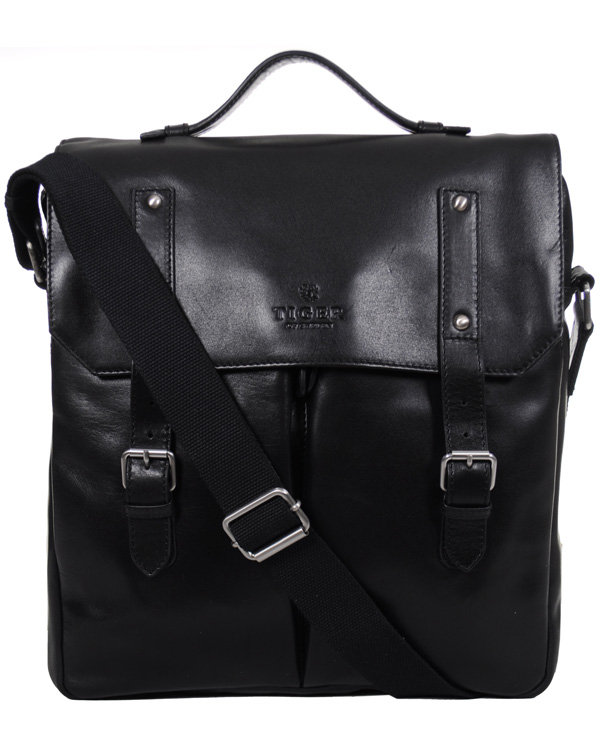 Homme | Tiger of Sweden Leather Computer Bag Black | Tiger of Sweden | Leather Computer Bag Black