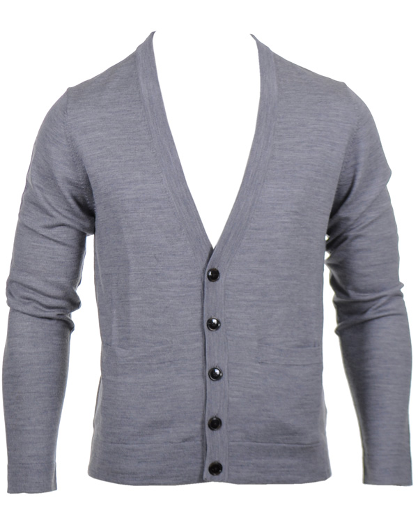 Homme | Pulls Et Tricots | Filippa K | Fine Merino V-Neck Cardigan Grey Melange