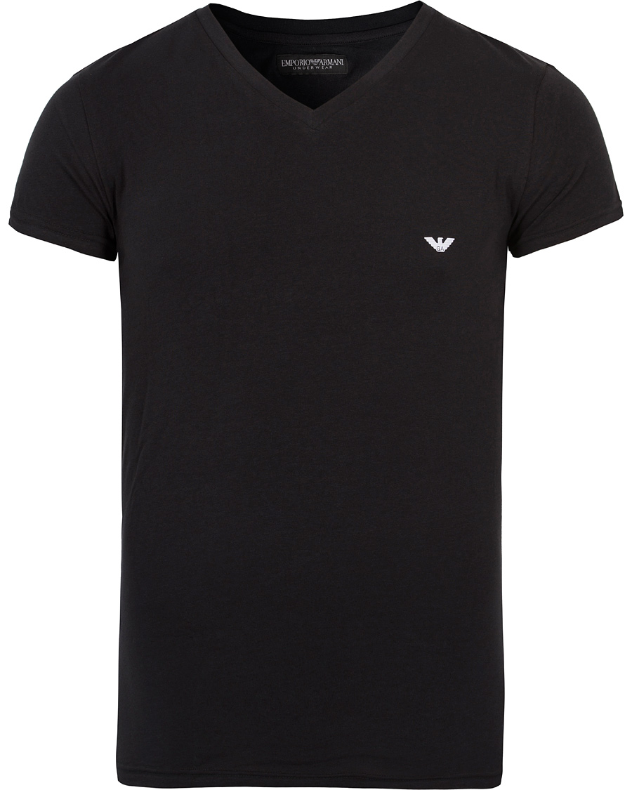 Homme | T-shirts | Emporio Armani | V-Neck T-Shirt Logo Black