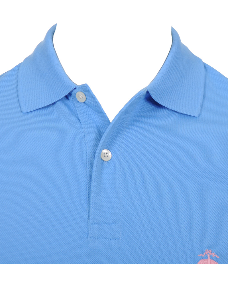 Heren | Polo's | Brooks Brothers | Basic Gold Logo Piké Blue