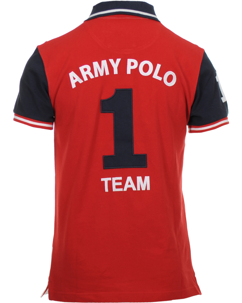 Homme | Polos | Hackett | Army Polo Team Diamond Piké White/Red