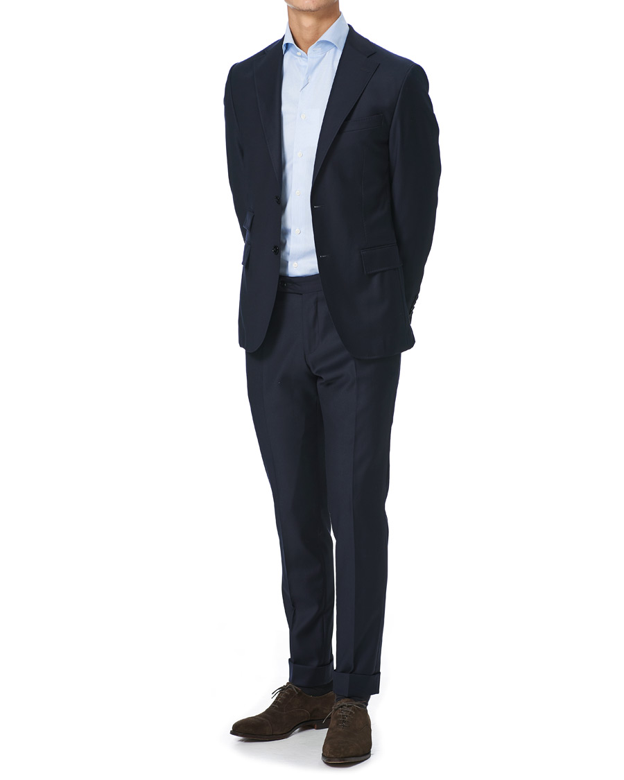 Heren | Overhemden | Stenströms | Slimline Shirt Thin Stripe Blue