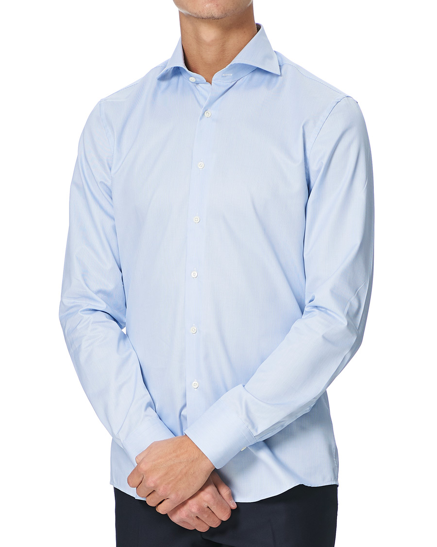 Heren | Overhemden | Stenströms | Slimline Shirt Thin Stripe Blue