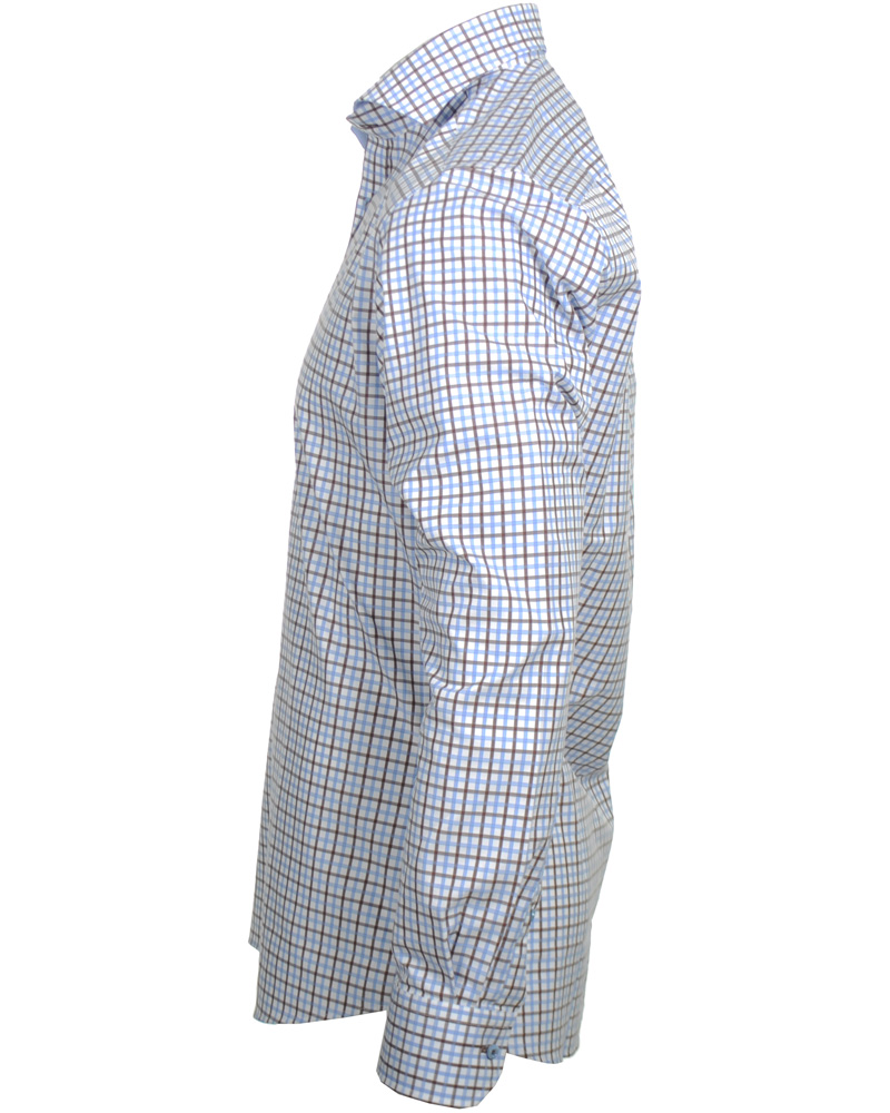 Homme | Chemises | Stenströms | Skjorta Slimline Tattersall Brown/Blue