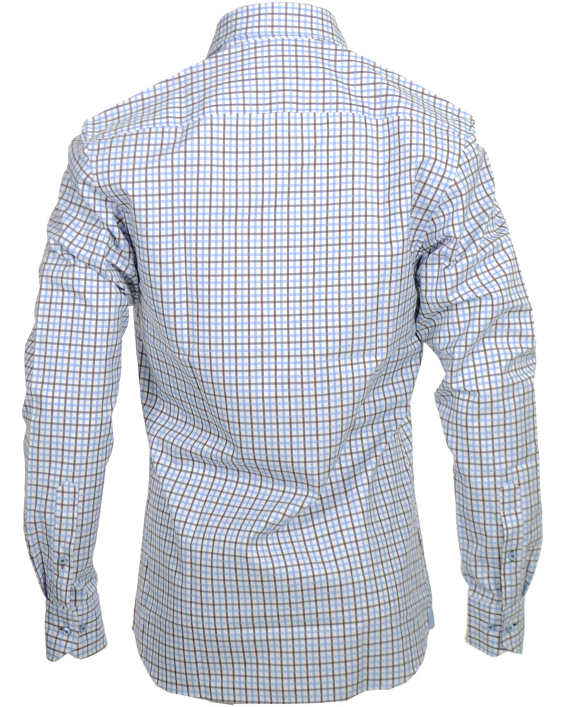 Homme | Chemises | Stenströms | Skjorta Slimline Tattersall Brown/Blue