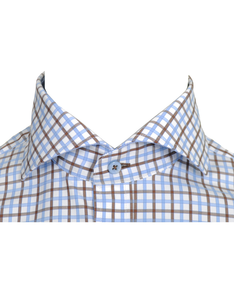 Homme | Chemises | Stenströms | Skjorta Slimline Tattersall Brown/Blue