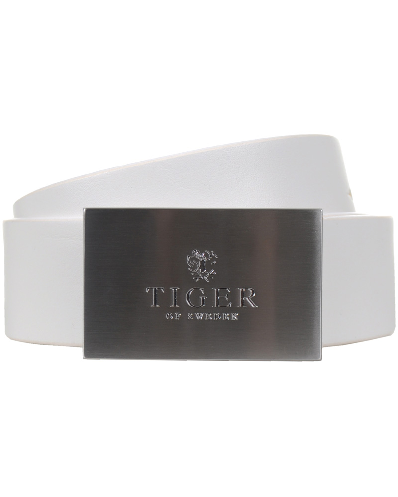 Homme | Tiger of Sweden Leather Logo Belt White | Tiger of Sweden | Leather Logo Belt White