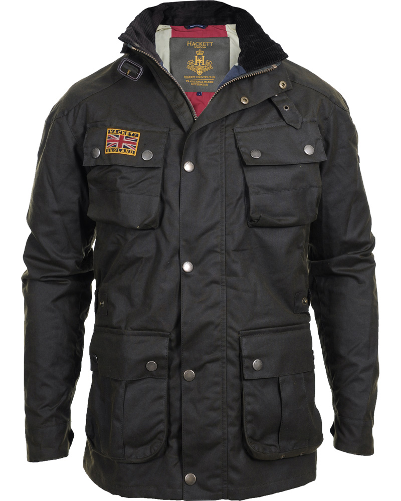 Heren | Jassen | Hackett | Wax Rally Olive