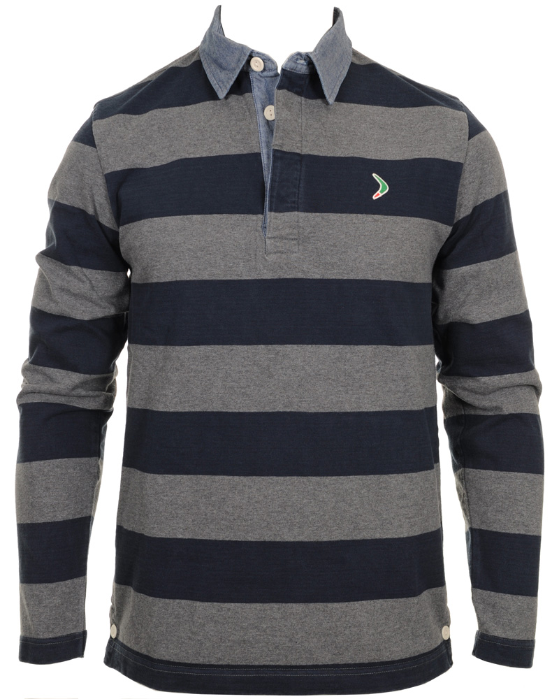 Homme | Pulls Et Tricots | Boomerang | Rudolf Block Striped Rugby Grey Melange