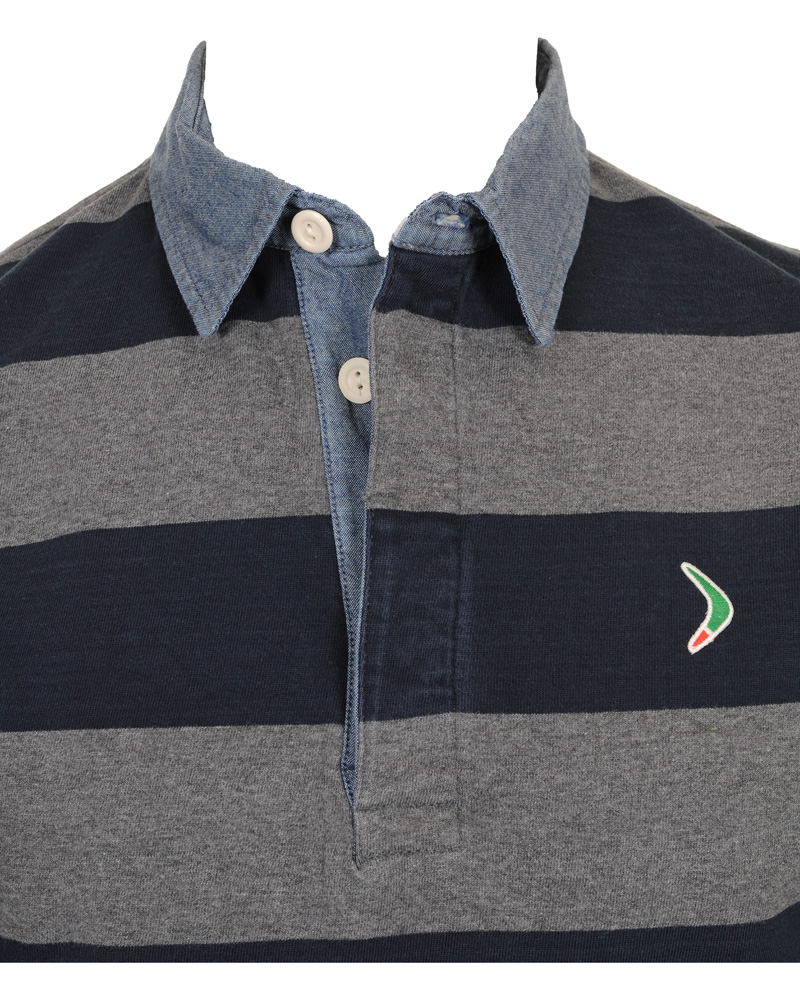 Homme | Pulls Et Tricots | Boomerang | Rudolf Block Striped Rugby Grey Melange