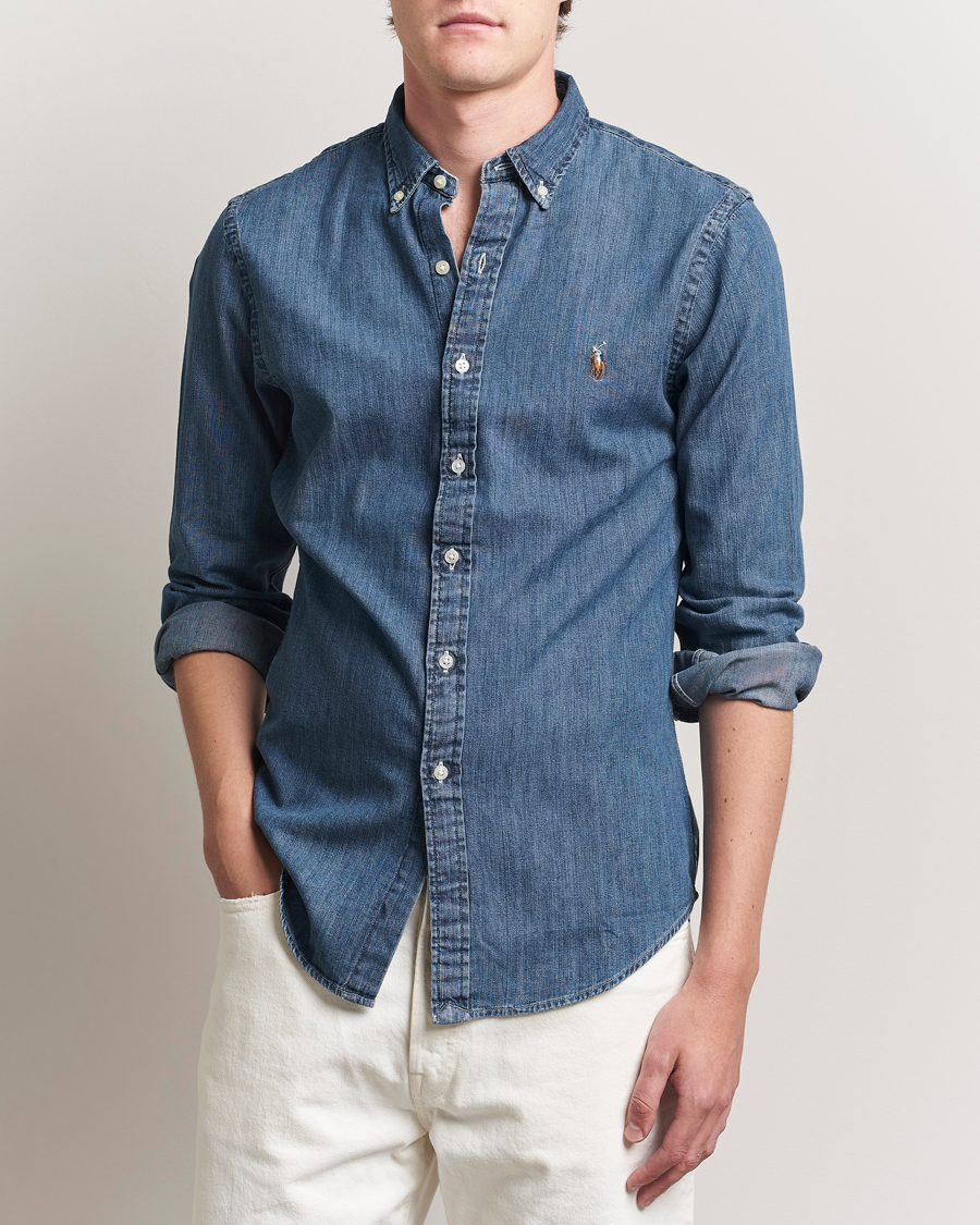 Heren | Overhemden | Polo Ralph Lauren | Slim Fit Shirt Denim Dark Wash