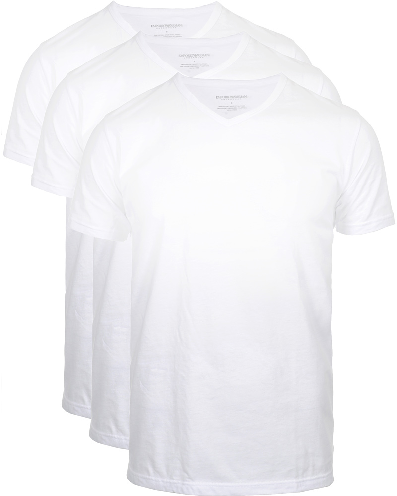 Homme | T-shirts | Emporio Armani | 3-Pack Regular Fit V-Neck T-Shirt White