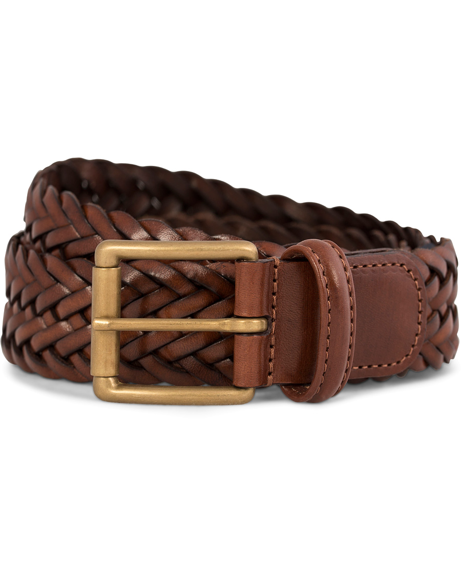 Homme | Anderson's Leather Belt 3,5 cm Brown | Anderson's | Leather Belt 3,5 cm Brown