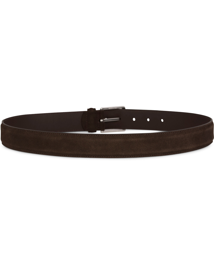 Homme | Anderson's Suede Leather Belt 3,5 cm Brown | Anderson's | Suede Leather Belt 3,5 cm Brown