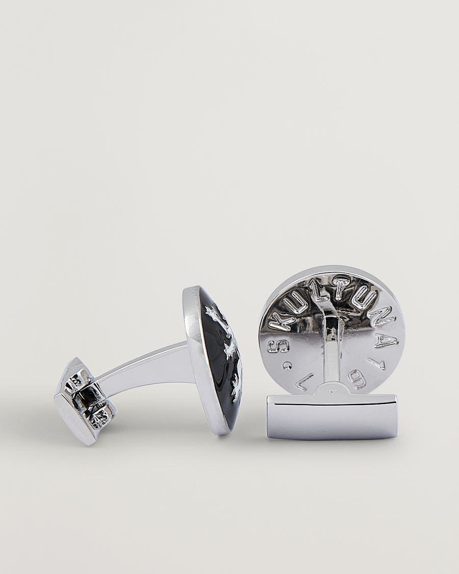 Homme | Boutons De Manchette | Skultuna | Cuff Links The Lion Silver/Black/White
