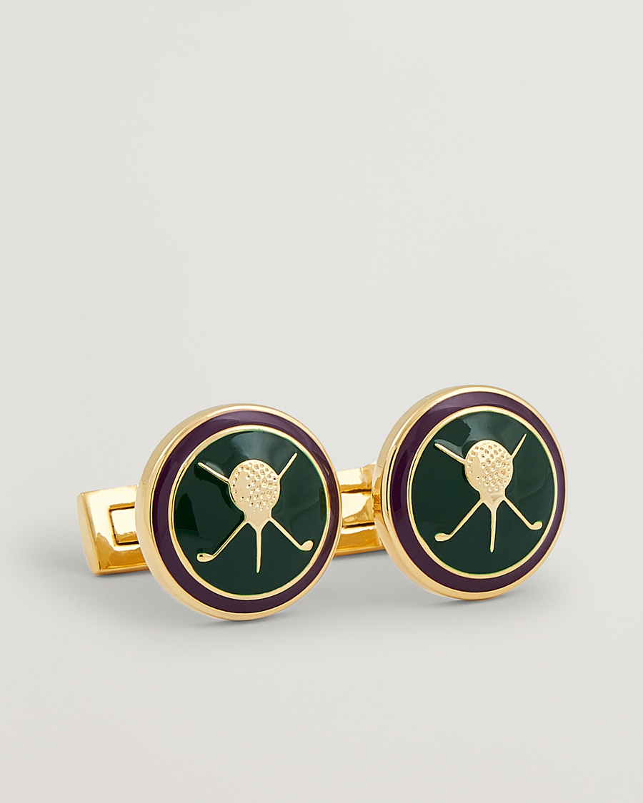 Homme | Boutons De Manchette | Skultuna | Cuff Links Golf Gold/Green