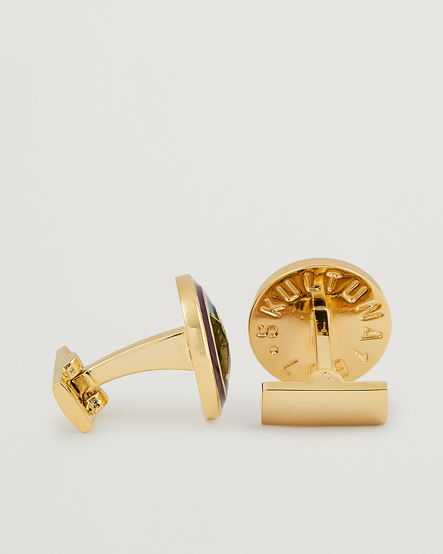 Homme | Boutons De Manchette | Skultuna | Cuff Links Golf Gold/Green