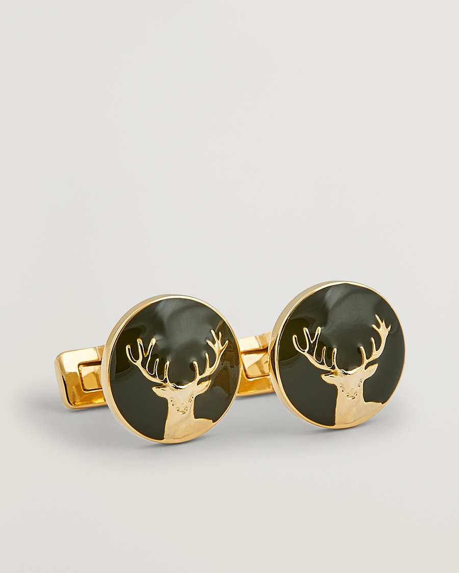 Heren | Skultuna Cuff Links Hunter Dear Gold/Green | Skultuna | Cuff Links Hunter Dear Gold/Green