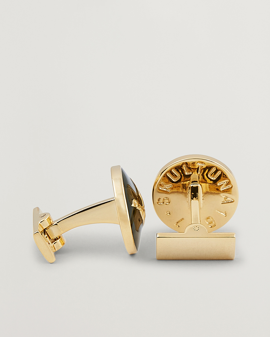 Homme | Boutons De Manchette | Skultuna | Cuff Links Hunter Flying Duck Gold/Green