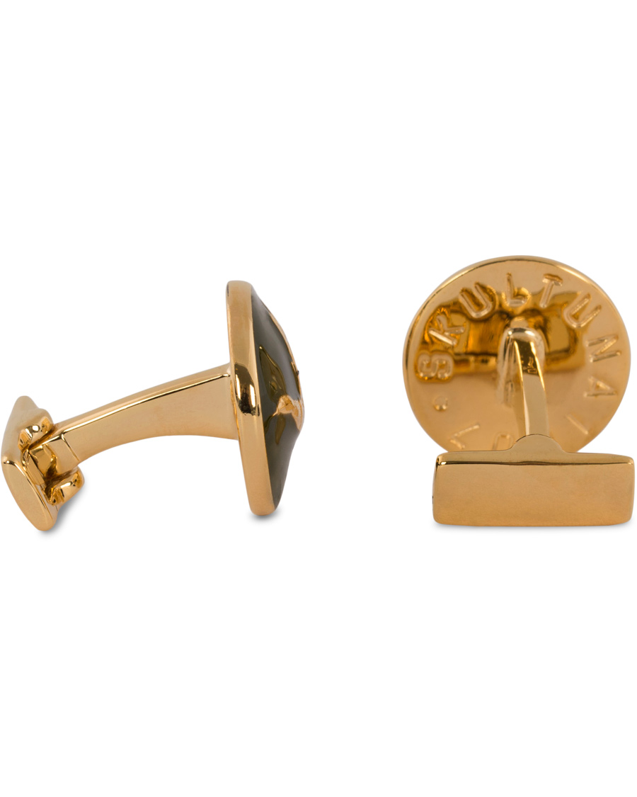 Homme | Skultuna Cuff Links Hunter Flying Duck Gold/Green | Skultuna | Cuff Links Hunter Flying Duck Gold/Green
