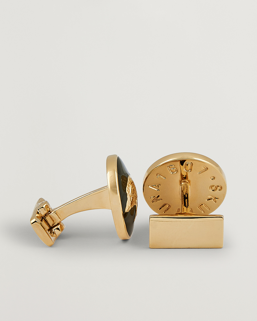 Heren | Skultuna Cuff Links Hunter Wild Boar Gold/Green | Skultuna | Cuff Links Hunter Wild Boar Gold/Green