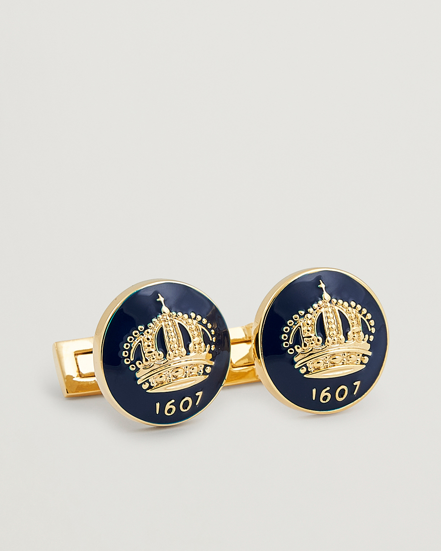 Heren | Manchetknopen | Skultuna | Cuff Links The Crown Gold/Royal Blue
