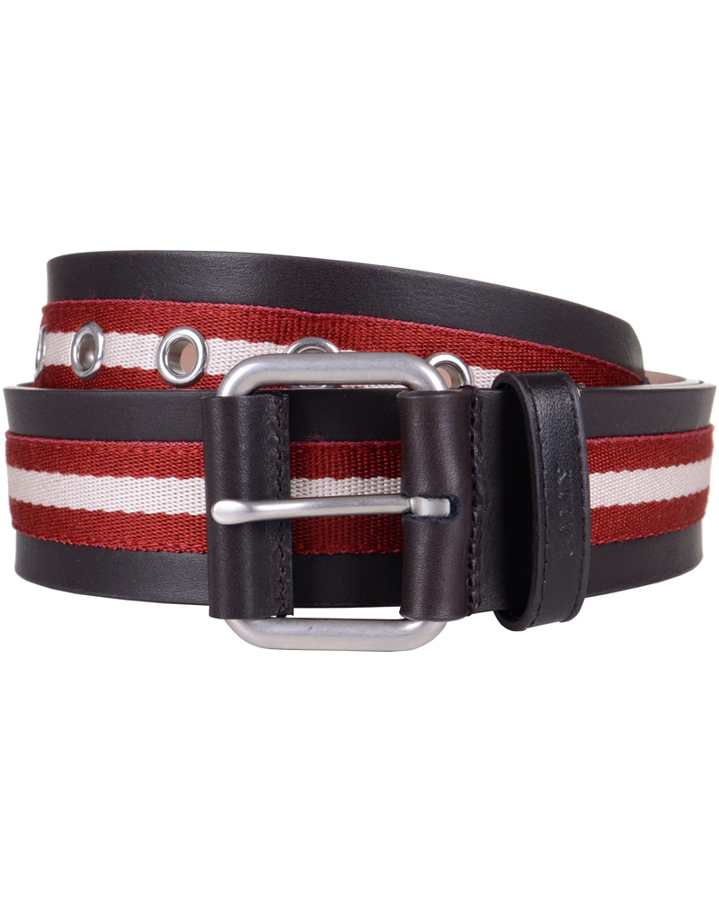 Homme | BALLY Icesta-40 Belt 4 cm Red/White | Bally | Icesta-40 Belt 4 cm Red/White