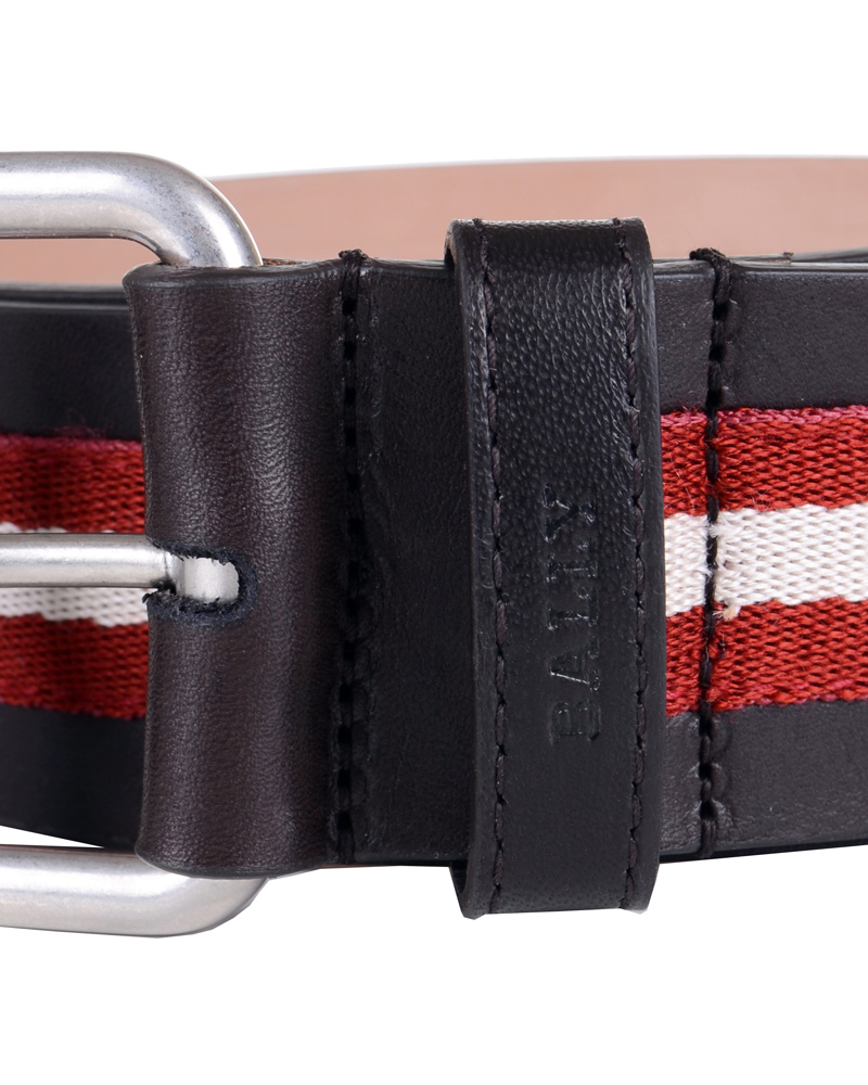 Homme | BALLY Icesta-40 Belt 4 cm Red/White | Bally | Icesta-40 Belt 4 cm Red/White