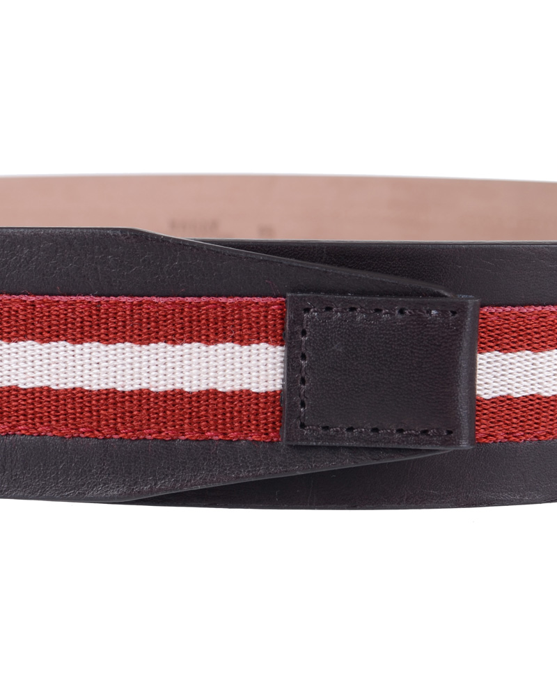 Homme | BALLY Icesta-40 Belt 4 cm Red/White | Bally | Icesta-40 Belt 4 cm Red/White