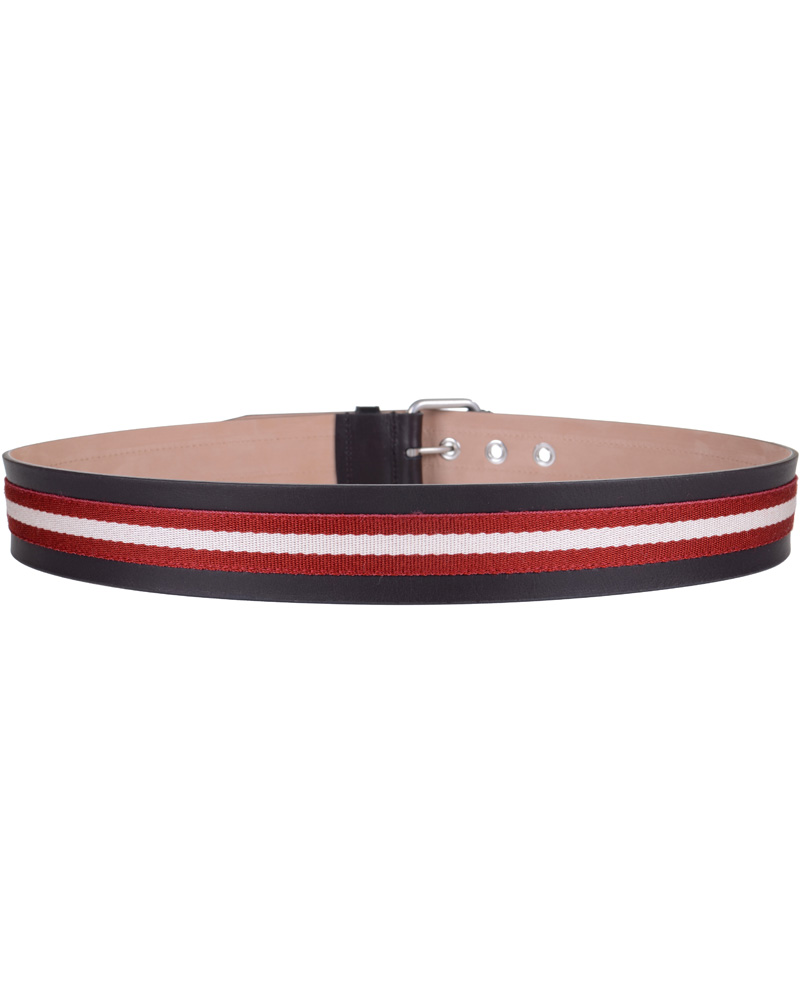 Homme | BALLY Icesta-40 Belt 4 cm Red/White | Bally | Icesta-40 Belt 4 cm Red/White