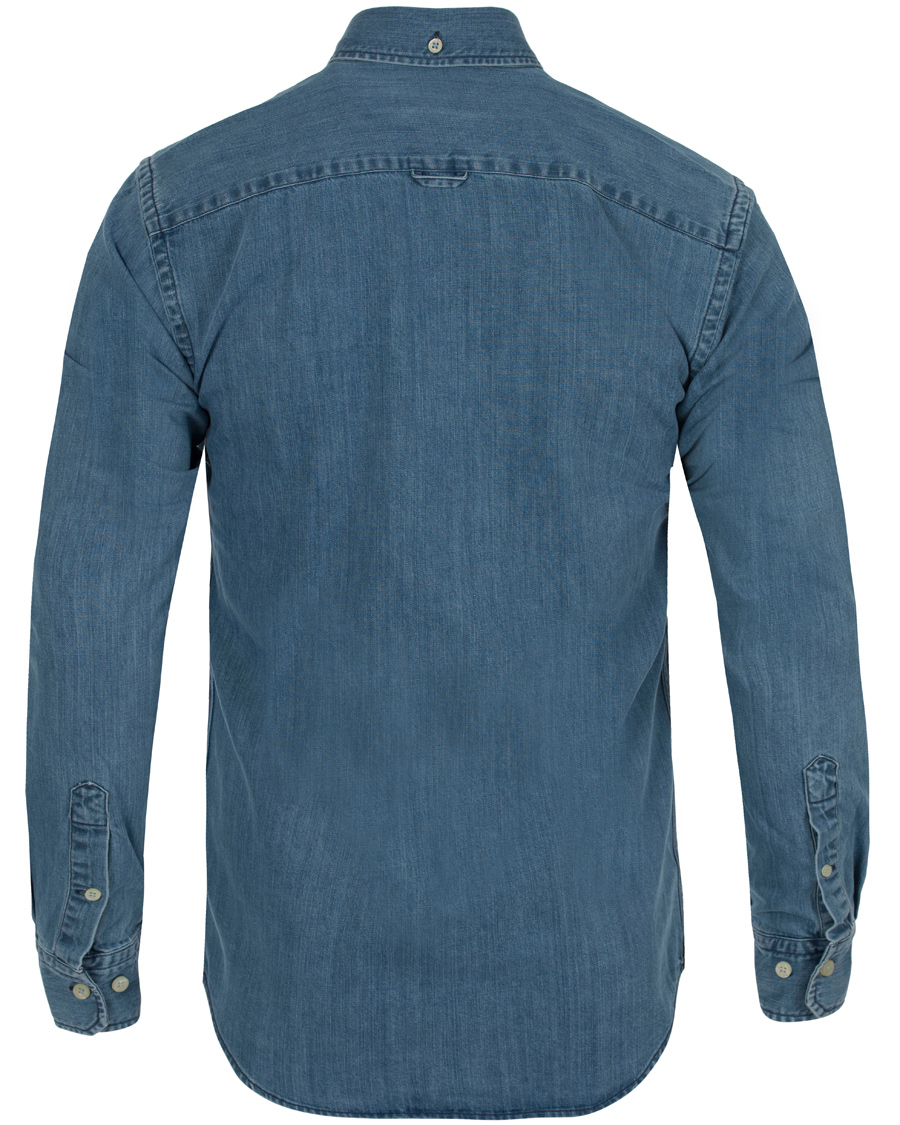 Heren | Overhemden | Morris | Cary Grant Denim Shirt Light Blue