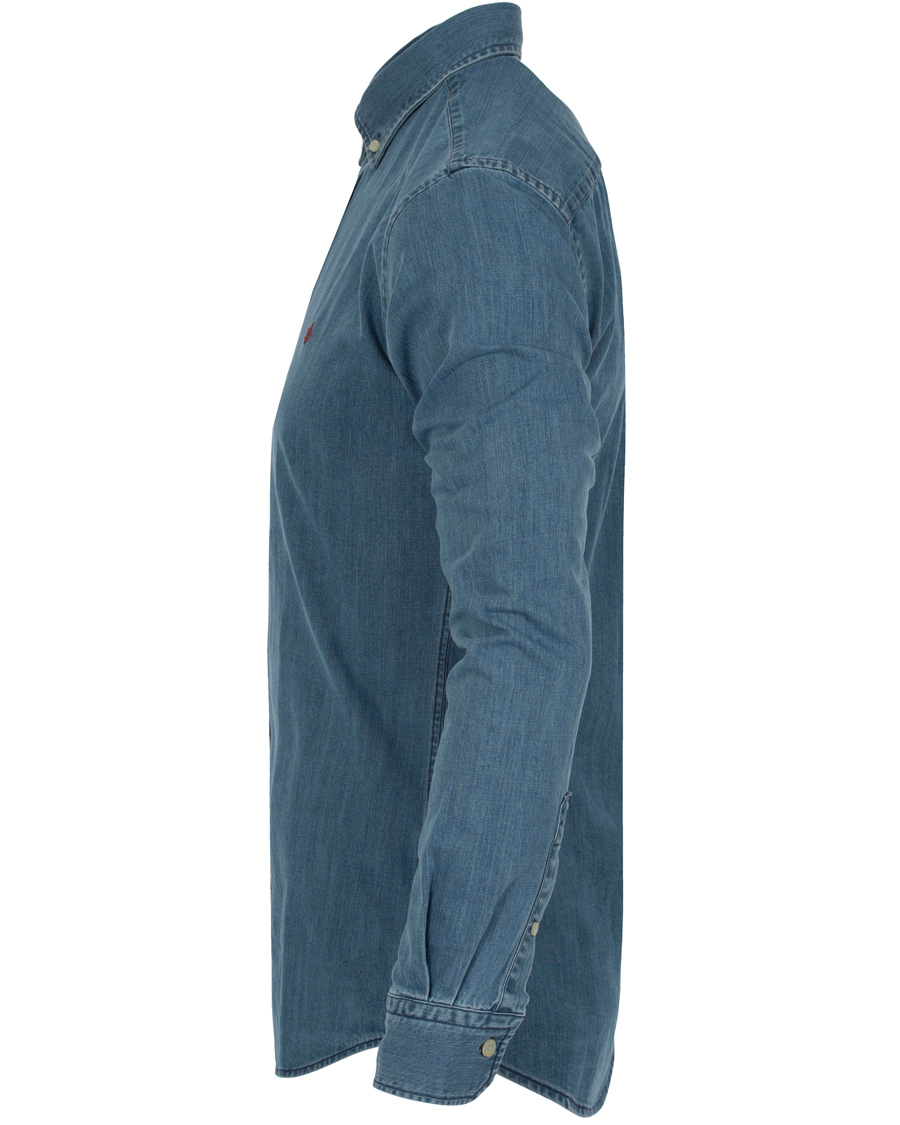 Heren | Overhemden | Morris | Cary Grant Denim Shirt Light Blue