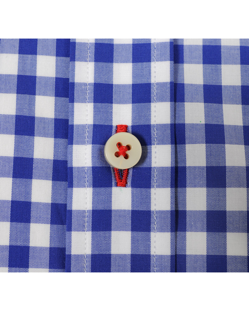 Heren | Overhemden | Stenströms | Skjorta Slimline Poplin Check Blue