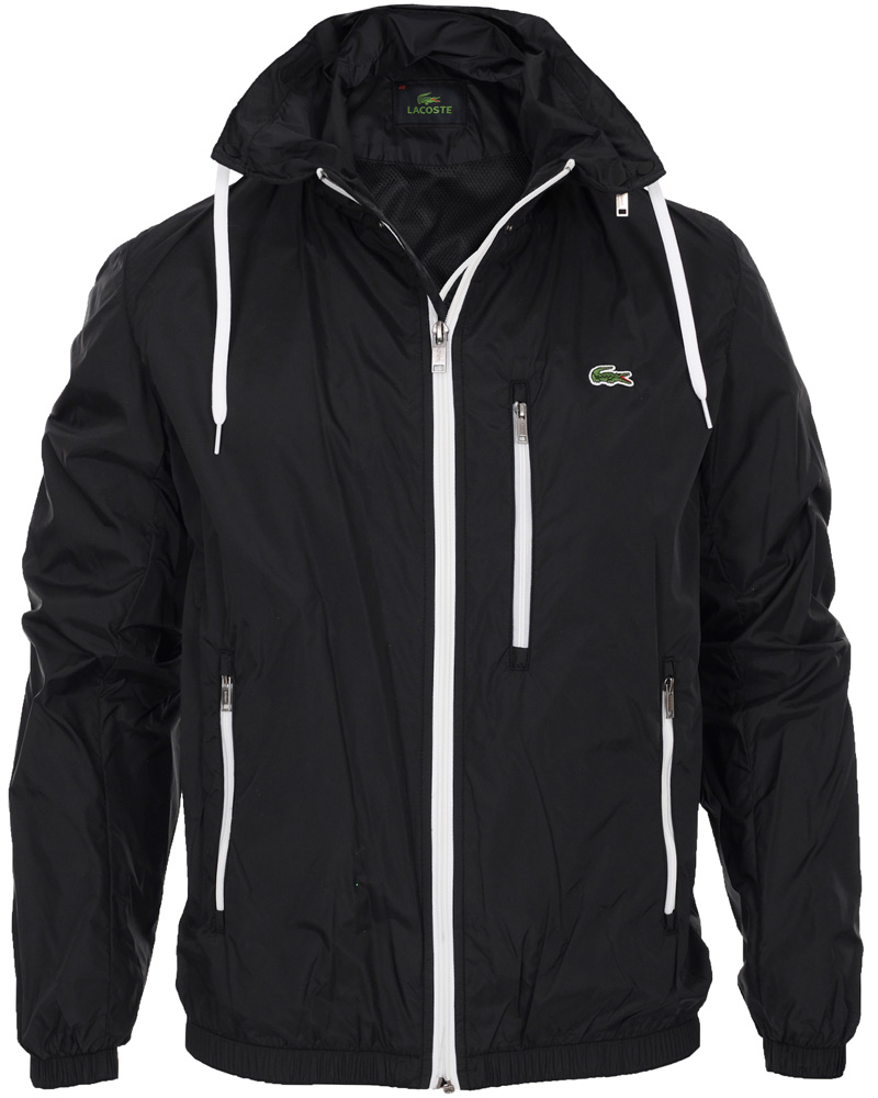 Homme | Manteaux Et Vestes | Lacoste | Hood Windbreaker Jacket Black/White