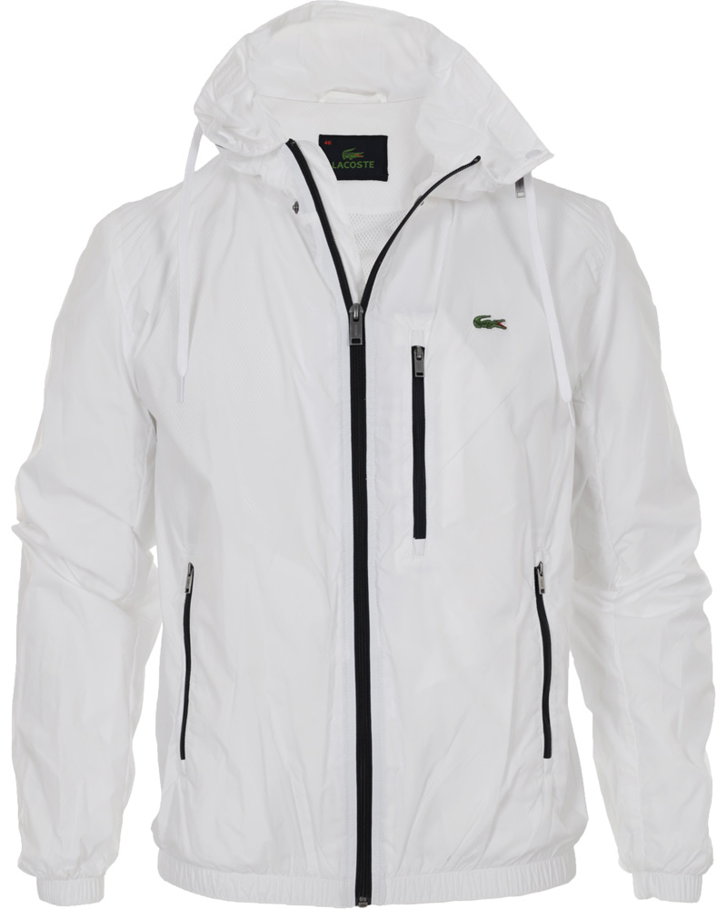 Homme | Manteaux Et Vestes | Lacoste | Hood Windbreaker Jacket White/Navy