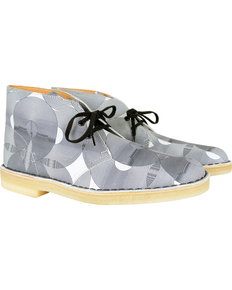 Homme | Clarks Originals Leather Desert Boot White/Black | Clarks Originals | Leather Desert Boot White/Black