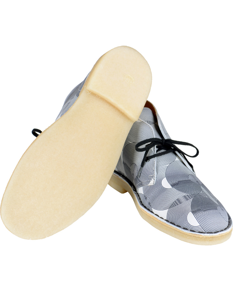 Homme | Clarks Originals Leather Desert Boot White/Black | Clarks Originals | Leather Desert Boot White/Black